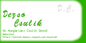 dezso csulik business card